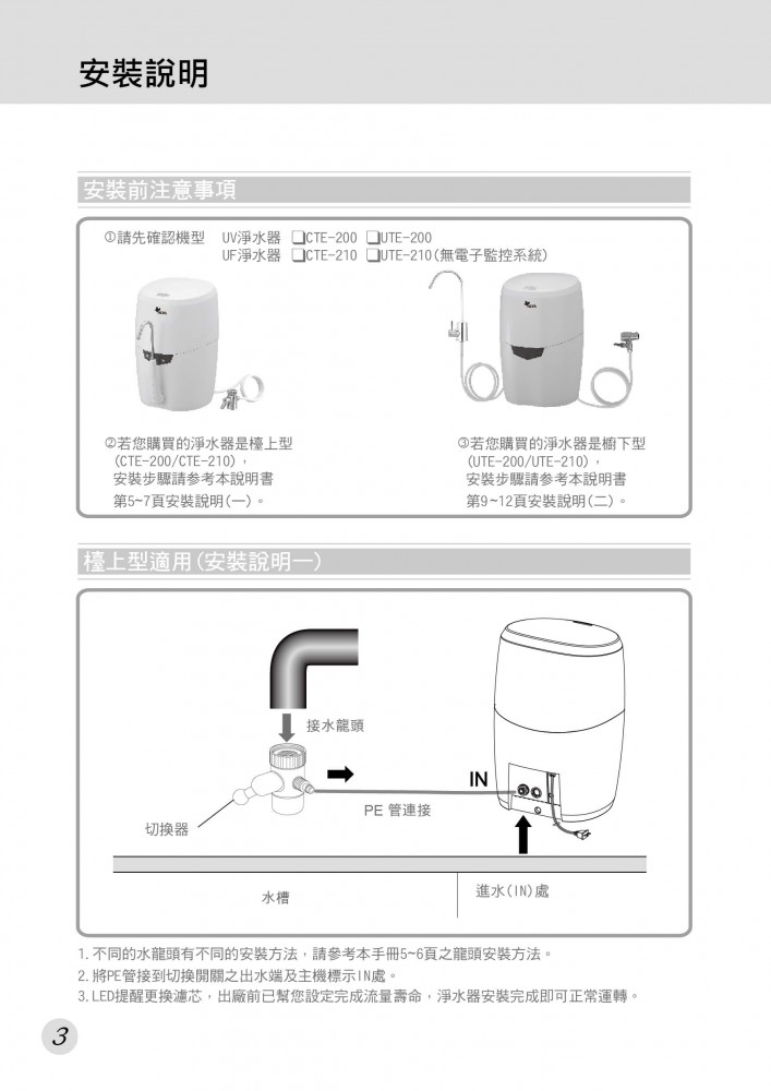 歐漾淨水CTE-200_SuperClean UV智慧型淨水器說明書